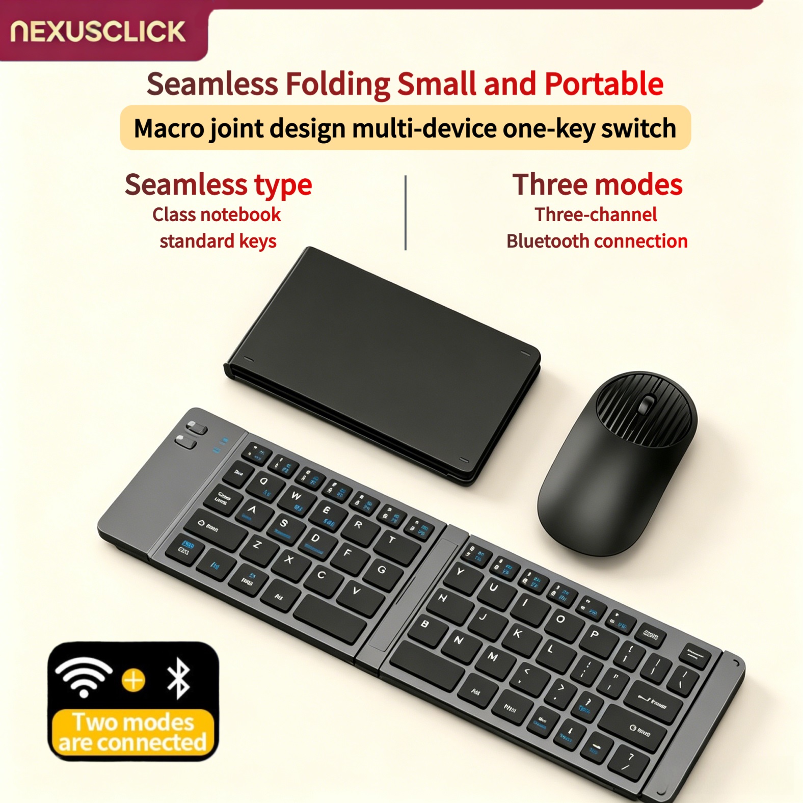 Gaming Keyboard And Mouse Combo Wireless - NexusClick Nieuwe mini draadloze Bluetooth-toetsenbord-muisset, oplaadbare