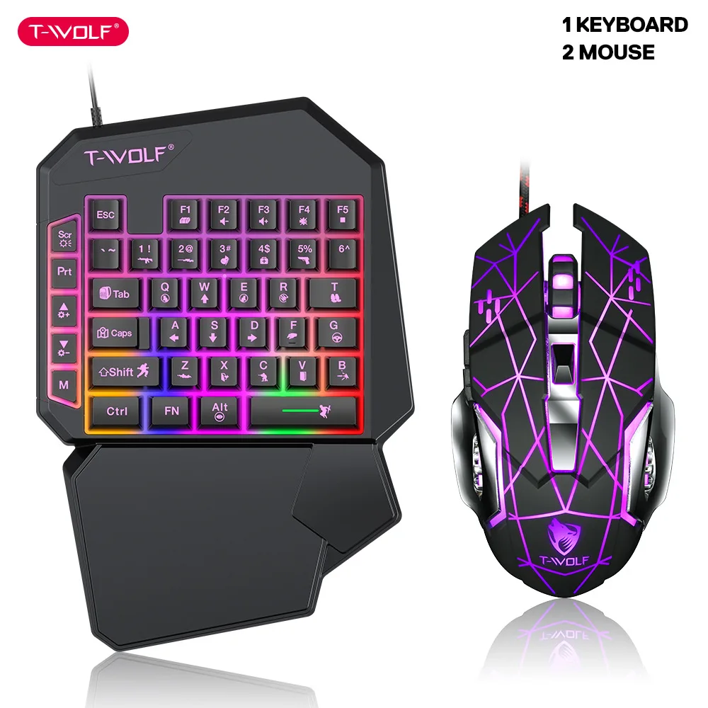 Gaming Keyboard Mobile - T-WOLF Tf900 One-Handed Keyboard Troon Set