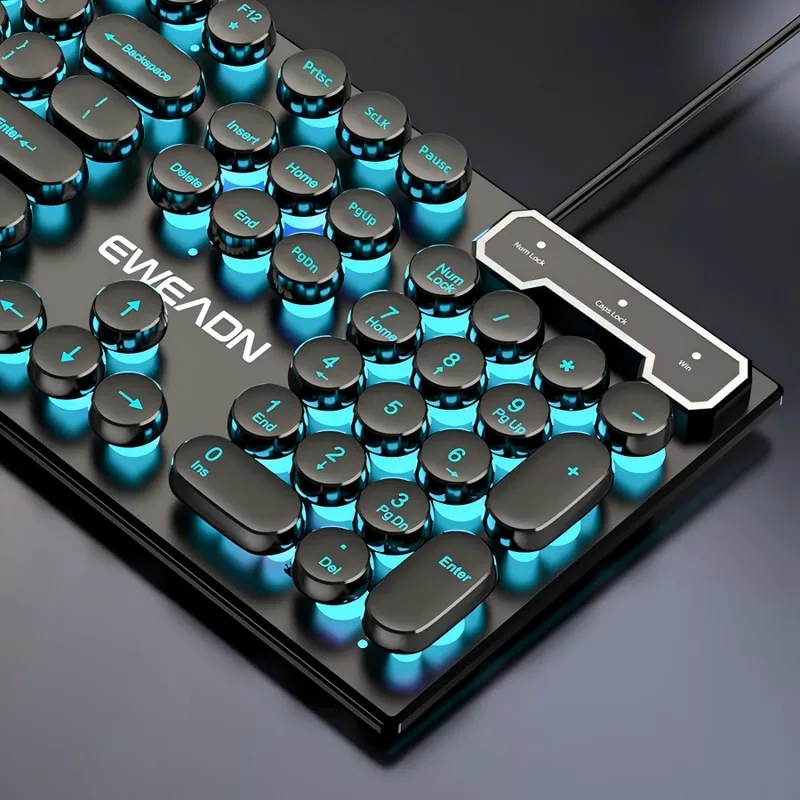 Gaming Keyboard Wireless - Retro Punk mechanisch toetsenbord-muisset Bedraad Draadloos