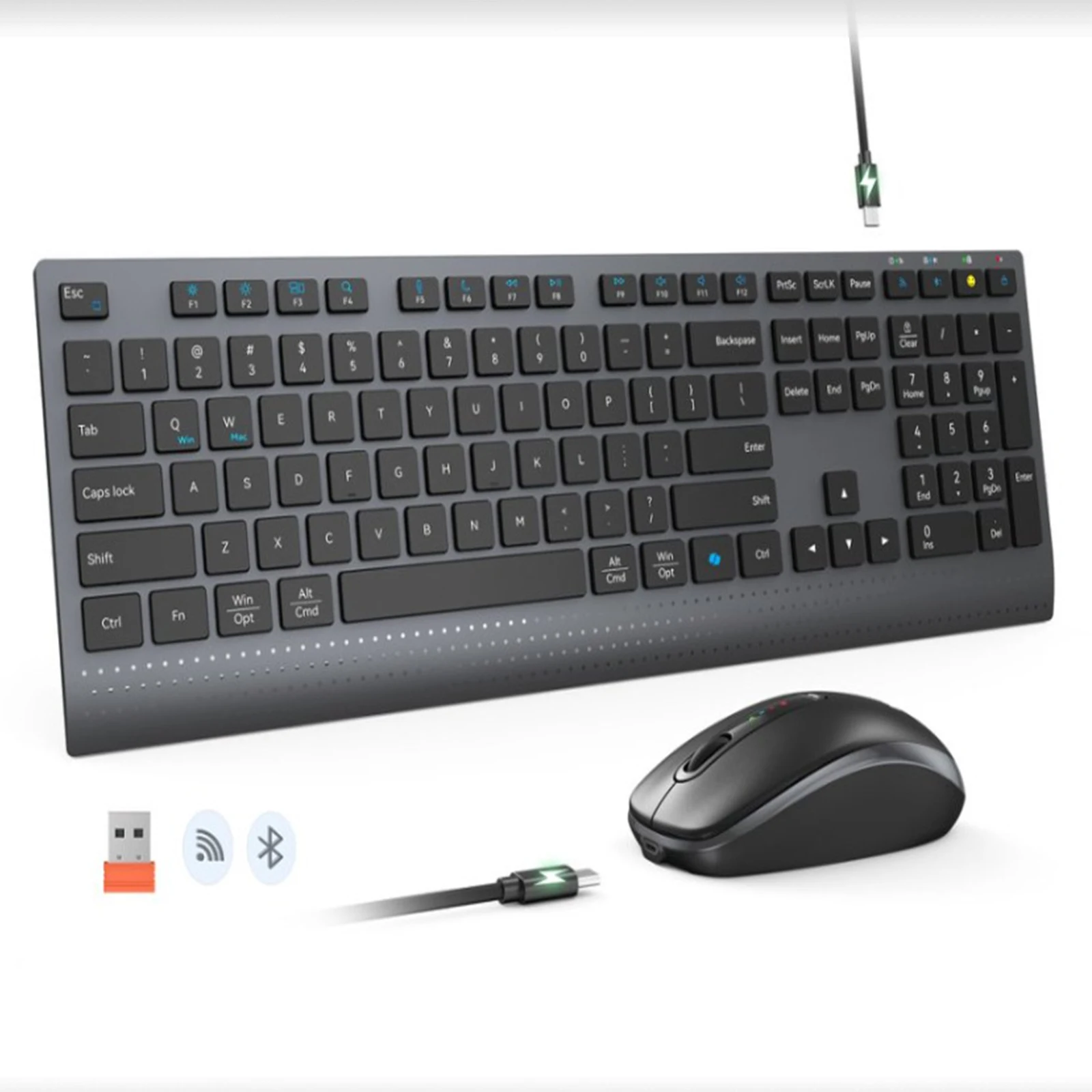 Gaming Keyboard And Mouse Combo Wireless - 2.4G Bluetooth Dual-mode Draadloze Toetsenbord Muis