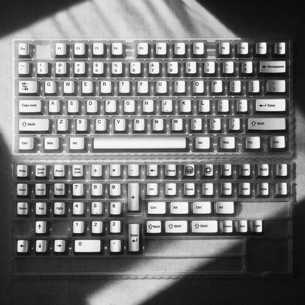 Gaming Keyboard Extension - Zilver metallic verfkleurige kleine complete set