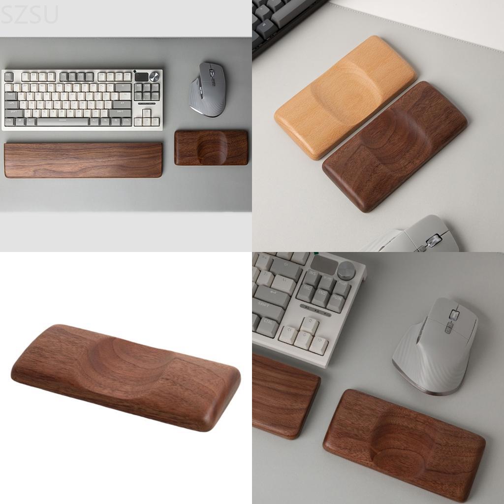 Wrist Rest Wood - SZSU Houten muispolssteun met vintagepatroon Ergonomisch
