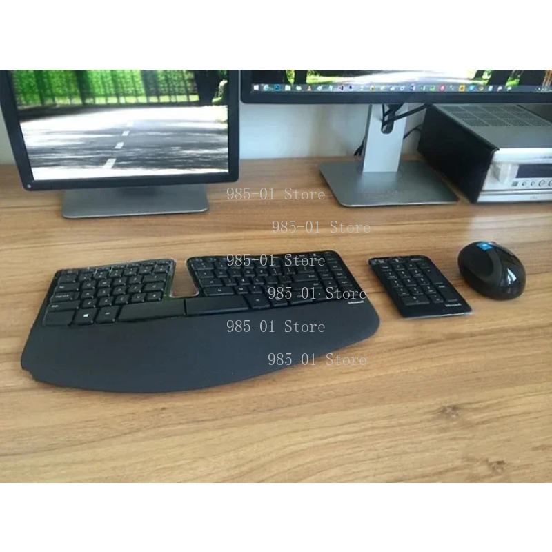 Gaming Keyboard Wireless - Draadloos toetsenbord- en muisset, ergonomische desktopcombo
