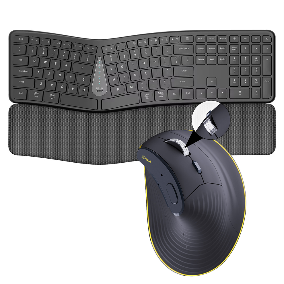 Gaming Keyboard And Mouse Combo Wireless - 2.4G draadloze toetsenbord-muiscombinatie, comfortabel natuurlijk typen,