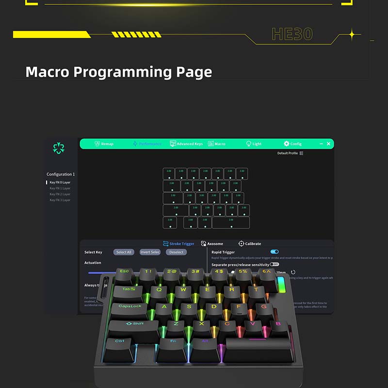 HE30 Mechanisch Gaming Toetsen - Gaming Keyboard Magnetic Switches recensie en prijs