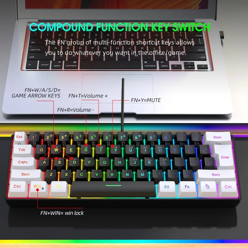 Toetsenbord en muis 60% comput - Gaming Keyboard Ergonomics recensie en prijs