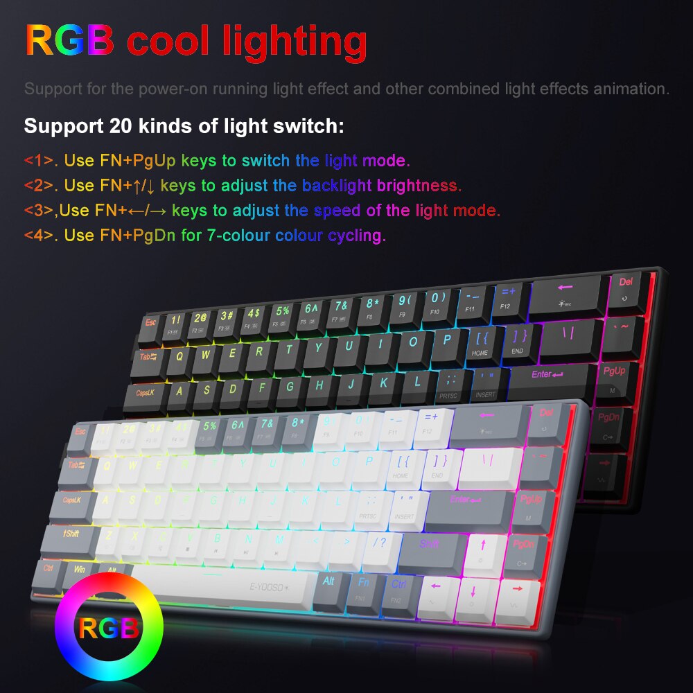 E-YOOSO A68 RGB Mini Slim USB  - Gaming Keyboard Mobile recensie en prijs