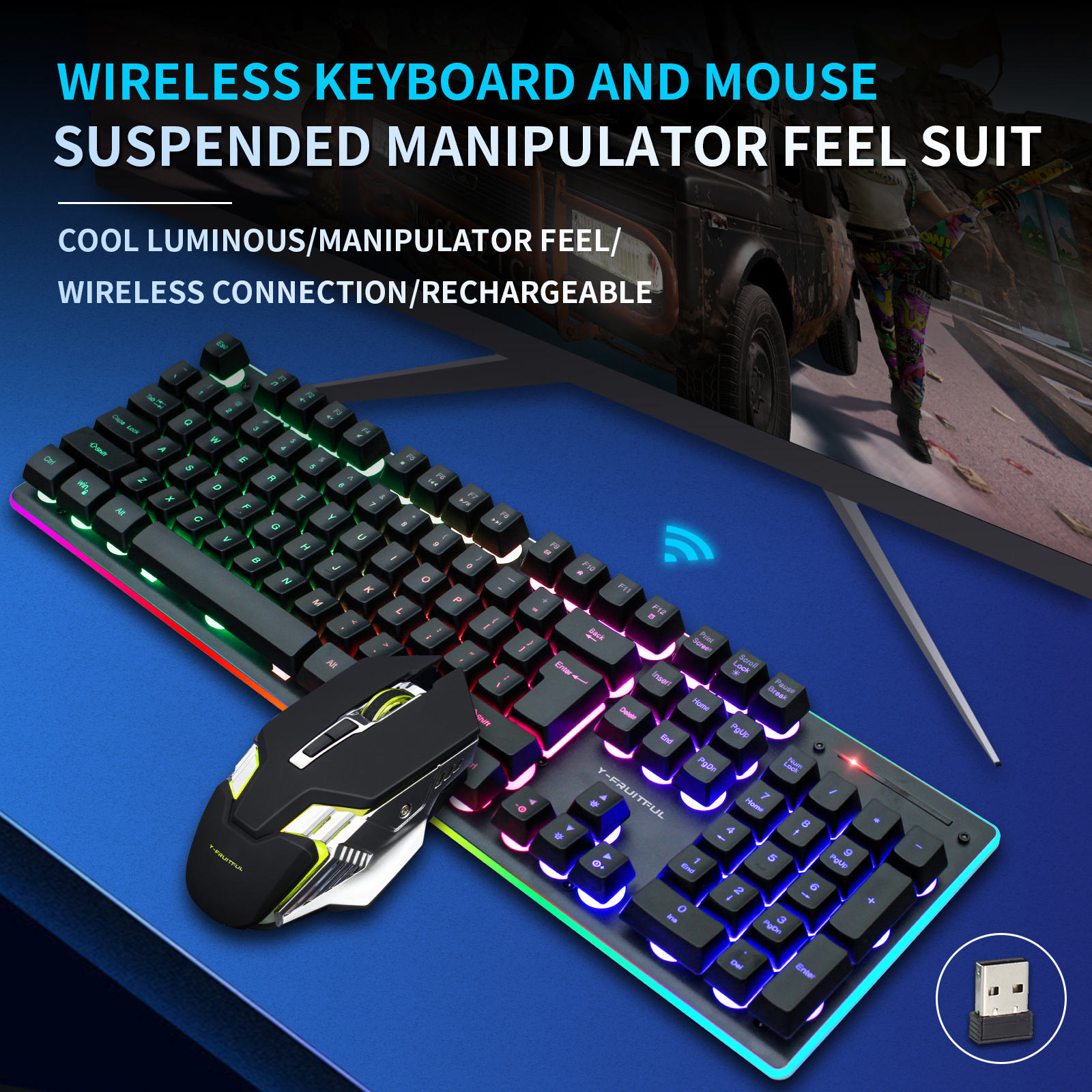104 toetsen RGB-computer Draad - Gaming Keyboard And Mouse Combo Wireless recensie en prijs