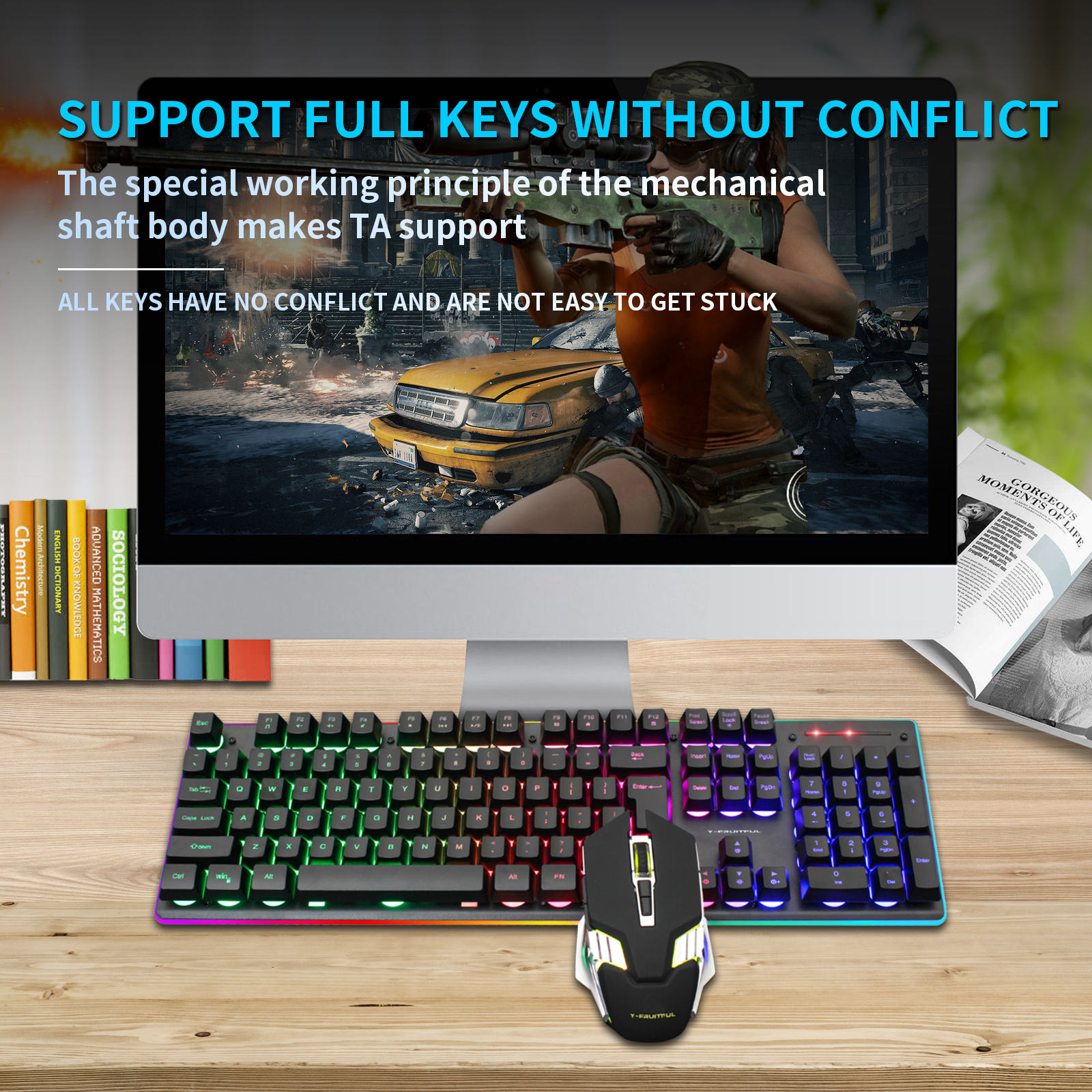 104 toetsen RGB-computer Draad - Gaming Keyboard And Mouse Combo Wireless recensie en prijs