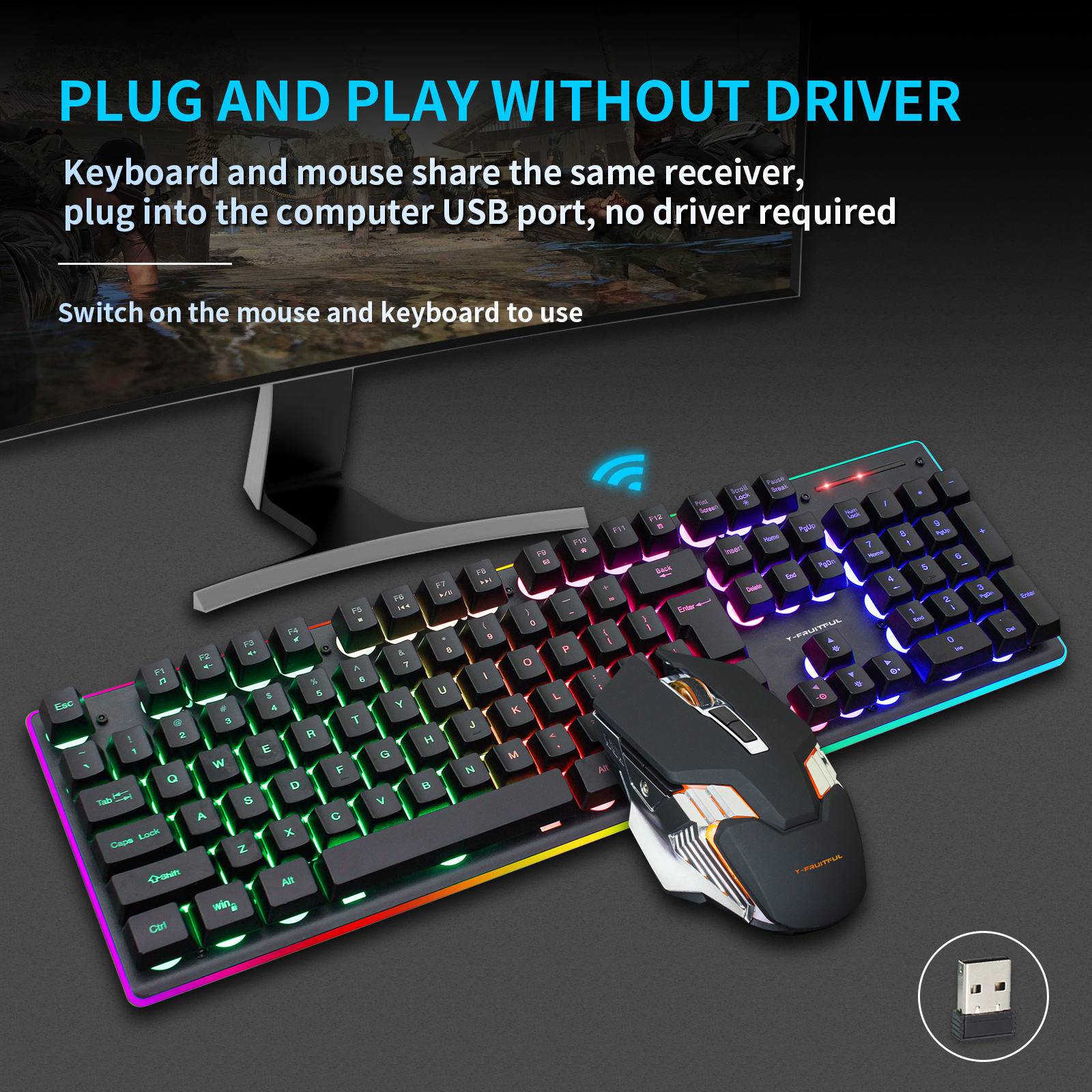 104 toetsen RGB-computer Draad - Gaming Keyboard And Mouse Combo Wireless recensie en prijs