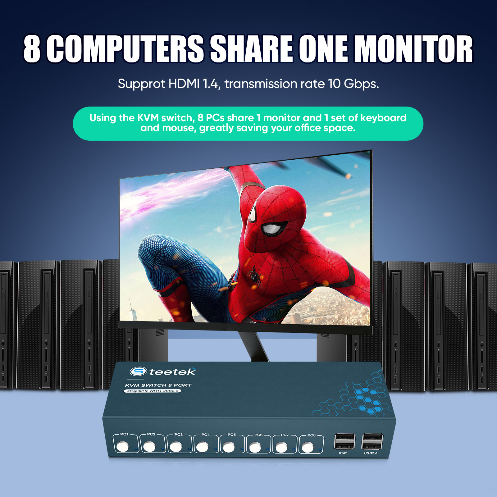 KVM Switch 8-poorts HDMI KVM S - Gaming Keyboard And Mouse For Xbox recensie en prijs