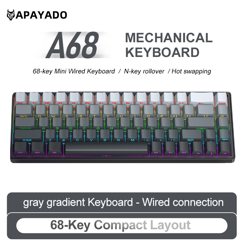 APAYADO A68 Bedraad mechanisch - Gaming Keyboard Budget recensie en prijs